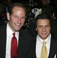 Spizer and Cuomo, before Spitzer's downfall and Cuomo's ascendence